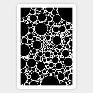 Bubble Polka Dots Black & White Pattern Design Sticker